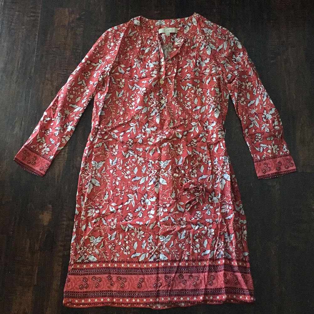 Salmon colored floral dress